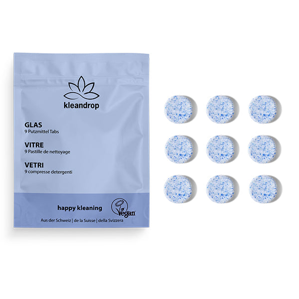 Kleandrop - Tabs, detergente per vetri - 3 Tabs